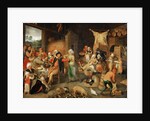 Peasant parlour with noble visitors by Anonymous