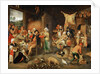 Peasant parlour with noble visitors by Anonymous
