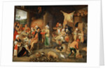 Peasant parlour with noble visitors by Anonymous