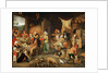 Peasant parlour with noble visitors by Anonymous