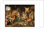 Peasant parlour with noble visitors by Anonymous