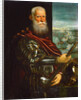Sebastiano Venier, with the Battle of Lepanto in background by Anonymous