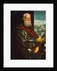 Sebastiano Venier, with the Battle of Lepanto in background by Anonymous