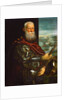 Sebastiano Venier, with the Battle of Lepanto in background by Anonymous