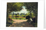 Adolphe Monet in the Garden of Le Coteau at Sainte-Adresse, 1867 by Anonymous