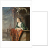 Young woman on a balcony, ca 1665 by Anonymous