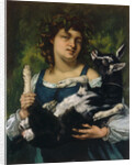 The Village Girl with a Goatling (La villageoise au chevreau), 1860 by Anonymous