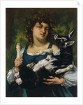 The Village Girl with a Goatling (La villageoise au chevreau), 1860 by Anonymous