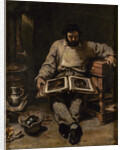 Marc Trapadoux Examining a Book of Prints, ca 1848 by Anonymous