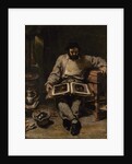 Marc Trapadoux Examining a Book of Prints, ca 1848 by Anonymous