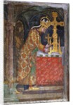 Charles IV places a splinter of the Holy Cross in a reliquary, c. 1360 by Anonymous