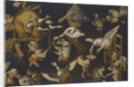 A Grotesque Scene With Animals Playing And a Dog Wrapped In Swaddling Clothes, Second Half of the 17 by Anonymous