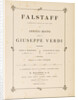 Opera Falstaff: first edition of the original version, 1893 by Anonymous