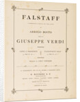 Opera Falstaff: first edition of the original version, 1893 by Anonymous