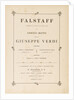 Opera Falstaff: first edition of the original version, 1893 by Anonymous