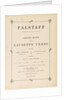 Opera Falstaff: first edition of the original version, 1893 by Anonymous