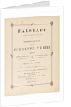 Opera Falstaff: first edition of the original version, 1893 by Anonymous