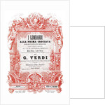 Cover of the vocal score of opera I Lombardi alla prima crociata by Giuseppe Verdi, 1861 by Anonymous