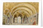 The great castle room, Act III, Set design for opera Otello by Giuseppe Verdi, world premiere, La Sc by Anonymous