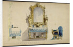 Vanity table, Desdemonas room. Set design for opera Otello by Giuseppe Verdi, world premiere, La Sc by Anonymous