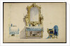 Vanity table, Desdemonas room. Set design for opera Otello by Giuseppe Verdi, world premiere, La Sc by Anonymous