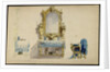 Vanity table, Desdemonas room. Set design for opera Otello by Giuseppe Verdi, world premiere, La Sc by Anonymous