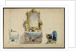 Vanity table, Desdemonas room. Set design for opera Otello by Giuseppe Verdi, world premiere, La Sc by Anonymous