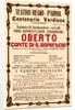 Poster for the opera Oberto conte di San Bonifacio by Giuseppe Verdi in Teatro Regio di Parma, 1913 by Anonymous