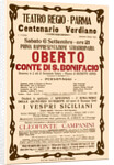Poster for the opera Oberto conte di San Bonifacio by Giuseppe Verdi in Teatro Regio di Parma, 1913 by Anonymous