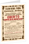 Poster for the opera Oberto conte di San Bonifacio by Giuseppe Verdi in Teatro Regio di Parma, 1913 by Anonymous
