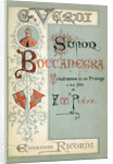 Cover to the first edition of the Libretto of opera Simon Boccanegra by Giuseppe Verdi, 1881 by Anonymous