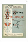 Cover to the first edition of the Libretto of opera Simon Boccanegra by Giuseppe Verdi, 1881 by Anonymous