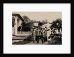 Emperor Nicholas II. accompanied by General Mikhail Putjatin at the exhibition in Tsarskoye Selo, 19 by Anonymous