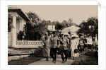 Emperor Nicholas II. accompanied by General Mikhail Putjatin at the exhibition in Tsarskoye Selo, 19 by Anonymous