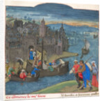 Boats readied for departure at Martigny on the river Dranse in Switzerland by Anonymous