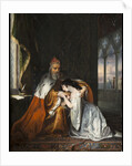 Lucrezia begging her father in law Doge Francesco Foscari to interfere in favor of her husband Jacop by Anonymous
