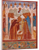 Monastic consecration of Saint Abraham of Rostov. Fresco of the Church of Saint John The Apostle in by Anonymous
