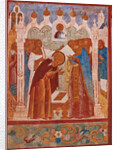 Monastic consecration of Saint Abraham of Rostov. Fresco of the Church of Saint John The Apostle in by Anonymous