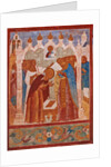 Monastic consecration of Saint Abraham of Rostov. Fresco of the Church of Saint John The Apostle in by Anonymous