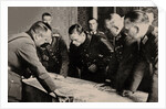 General Heinz Guderian (2nd from right) and the Red Army commissar Borovensky (3nd from right) durin by Anonymous
