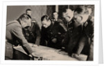 General Heinz Guderian (2nd from right) and the Red Army commissar Borovensky (3nd from right) durin by Anonymous