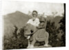 Nicholas Roerich by the equestrian statue of Guga Chauhan at the Kullu Valley, 1932-1933 by Anonymous