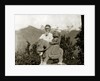 Nicholas Roerich by the equestrian statue of Guga Chauhan at the Kullu Valley, 1932-1933 by Anonymous