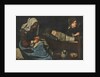 Mother Sewing with Two Children, End of 17th cen by Anonymous