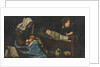 Mother Sewing with Two Children, End of 17th cen by Anonymous