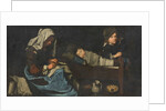 Mother Sewing with Two Children, End of 17th cen by Anonymous