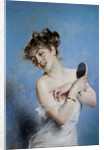 La Toilette (Young Woman in Déshabillé with a Mirror), c. 1880 by Anonymous
