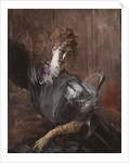 Young Woman, seated, wearing gloves, ca 1897 by Anonymous