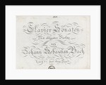 Title page of the six sonatas for violin and obbligato harpsichord, Between 1800 and 1805 by Anonymous