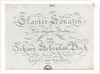 Title page of the six sonatas for violin and obbligato harpsichord, Between 1800 and 1805 by Anonymous